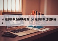 小程序開發(fā)及解決方案（小程序開發(fā)過程簡介）