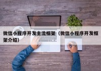 微信小程序開發(fā)主流框架（微信小程序開發(fā)框架介紹）