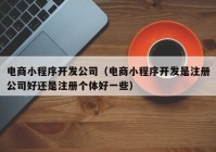 電商小程序開發(fā)公司（電商小程序開發(fā)是注冊(cè)公司好還是注冊(cè)個(gè)體好一些）