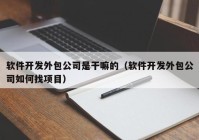 軟件開發(fā)外包公司是干嘛的（軟件開發(fā)外包公司如何找項(xiàng)目）