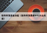 軟件開發(fā)資金分配（軟件開發(fā)費用計入什么科目）