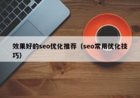 效果好的seo優(yōu)化推薦（seo常用優(yōu)化技巧）